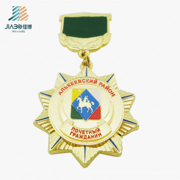 Gratis Design Star Emaille Cavalier Metall Gold benutzerdefinierte militärische Medaille